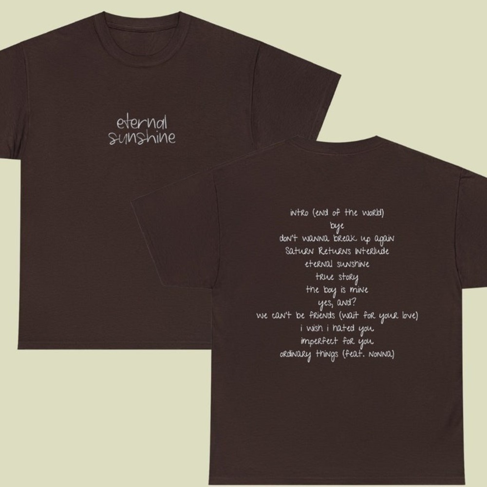 Eternal Sunshine Tracklist Unisex T-shirt, 2 Sided Trendy Shirt, Gift For Fan